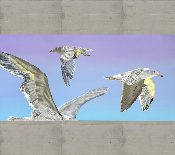Seagulls of Matsushima No.1. 2009 70 x 140cm